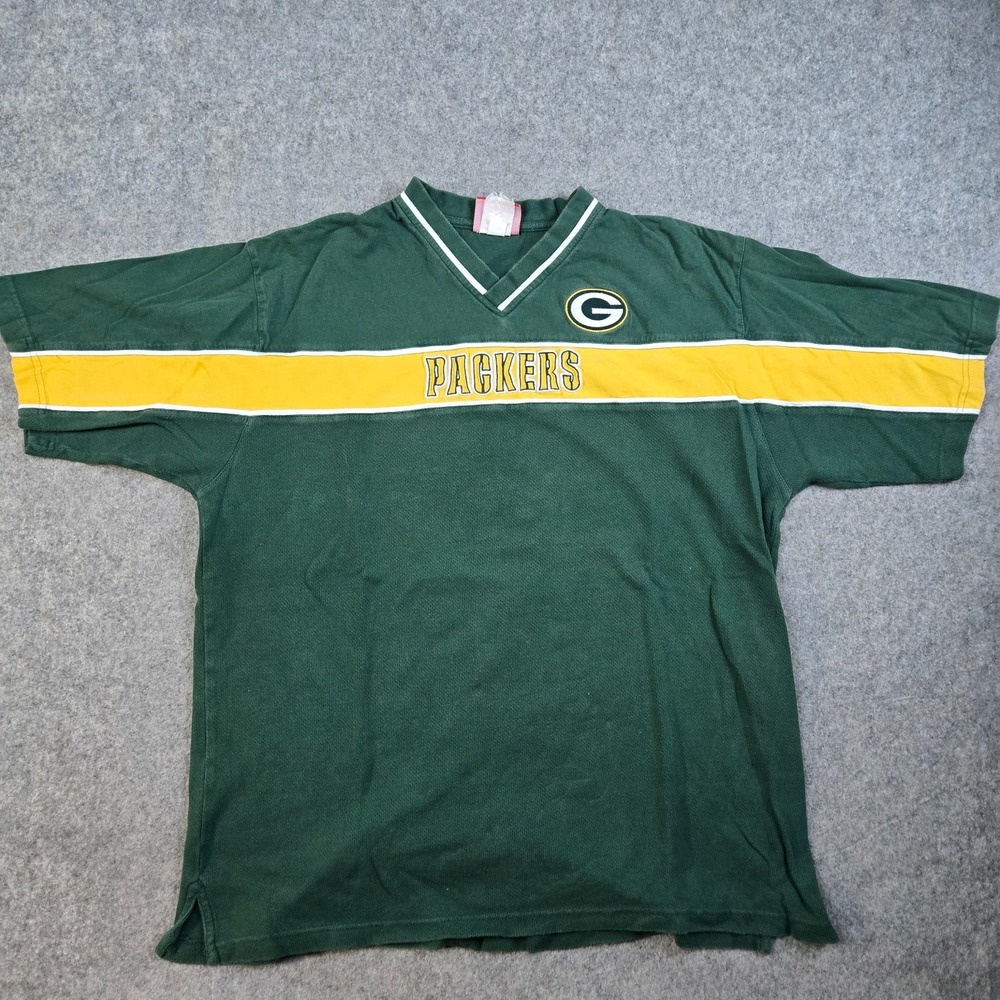Vintage Green Bay Packers T-Shirt Adult XL Logo Striped Y2K Logo Casual Outdoors